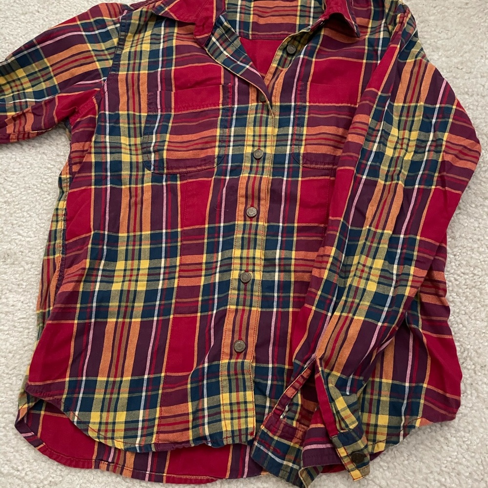 Plaid collared button up long sleeve